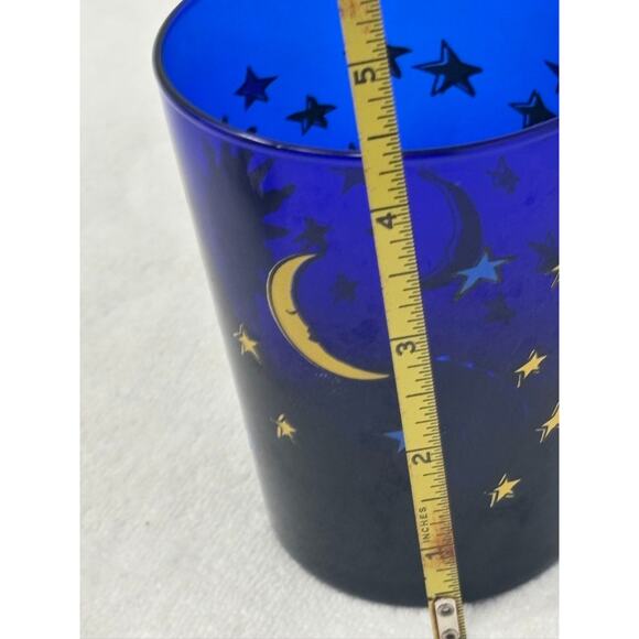 Vintage Libbey "Celestial" Tumbler Cobalt Blue Glass Moon Sun & Stars 4.5” EUC - Picture 5 of 6